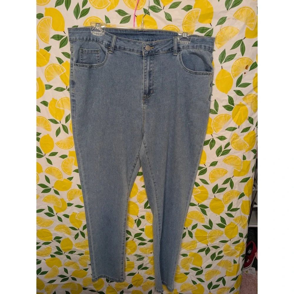 Unbranded Skinny Jeans Women 2XL 16 Blue NWOT‎ Light Wash High Rise Stretch